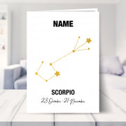 scorpio birthday card shown in a living room